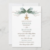 Winter Pine Branches Pine Cones Star Wedding Einladung (Vorderseite)
