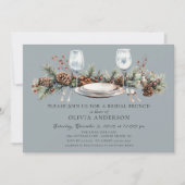 Winter Pine Bridal Brunch Invitation Einladung (Vorderseite)