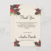Winter Pine Cone and Berry Funeral Thank You Cards Dankeskarte (Vorne/Hinten)