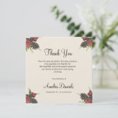 Winter Pine Cone and Berry Funeral Thank You Cards Einladung (Stehend Vorderseite)