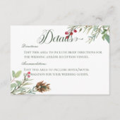 Winter Pine Cone Berries Moderne Details Hochzeit Begleitkarte (Vorderseite)