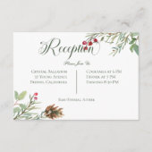 Winter Pine Cone Berries Moderner Empfang Hochzeit Begleitkarte (Vorderseite)