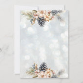 Winter Pine cone Blumenkonzern Weihnachts Party Einladung (Rückseite)