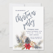 Winter Pine cone Blumenkonzern Weihnachts Party Einladung (Vorderseite)