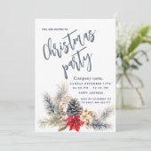 Winter Pine cone Blumenkonzern Weihnachts Party Einladung (Stehend Vorderseite)