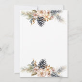 Winter Pine cone Blumenkonzern Weihnachts Party Einladung (Rückseite)