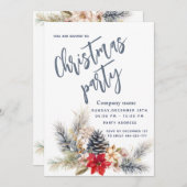 Winter Pine cone Blumenkonzern Weihnachts Party Einladung (Vorne/Hinten)