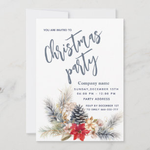 Winter Pine cone Blumenkonzern Weihnachts Party Einladung