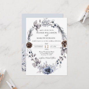 Winter Pine Cone Blumenreath Boho Wedding Invita Einladung