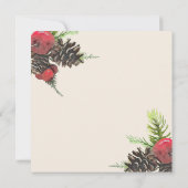 Winter Pine Cone Celebration of Life Card Save The Date (Rückseite)