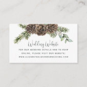Winter Pine Cone Greenerity Wedding Website Begleitkarte (Vorderseite)