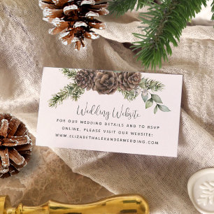 Winter Pine Cone Greenerity Wedding Website Begleitkarte