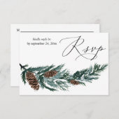 Winter Pine Cone & Greenery mit UAWG RSVP Karte (Vorne/Hinten)