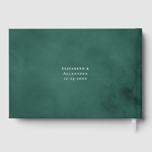 Winter Pine Cone Grüne Wasserfarbenhochzeit Gästebuch (Rückseite)