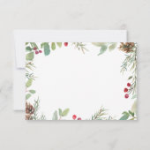 Winter Pine Cones Berry Wedding RSVP Karte (Rückseite)