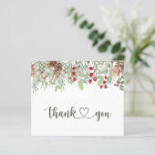 Winter Pine Cones Dankeschön Karte (Stehend Vorderseite)