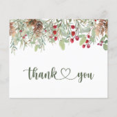 Winter Pine Cones Dankeschön Karte (Vorderseite)