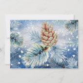 Winter Pine Cones Feiertagskarte (Rückseite)