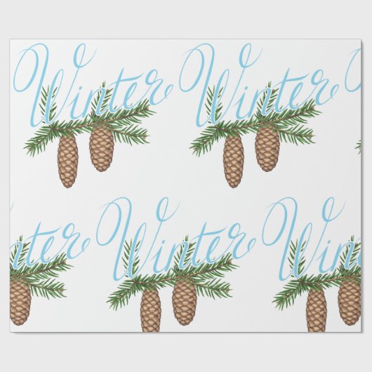 Winter Pine Cones Geschenkpapier (Flach)