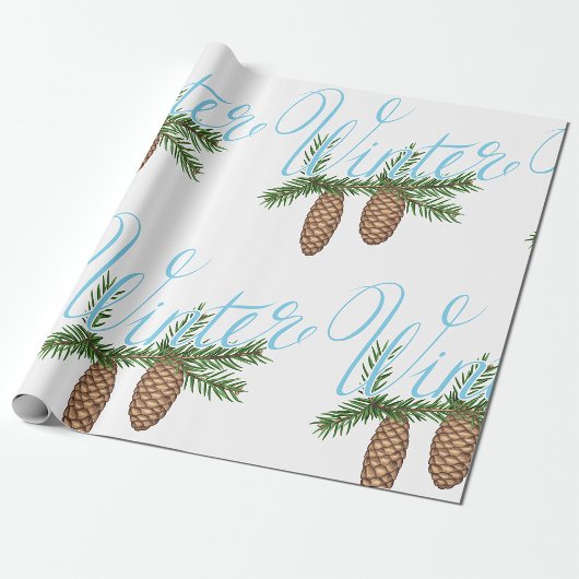 Winter Pine Cones Geschenkpapier