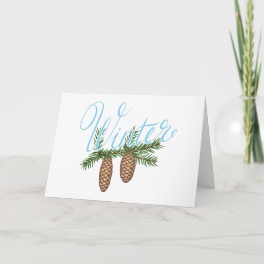 Winter Pine Cones Karte (Vorderseite)