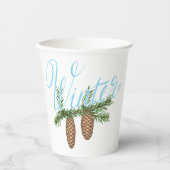 Winter Pine Cones Pappbecher (Vorderseite)