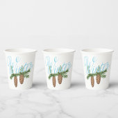 Winter Pine Cones Pappbecher
