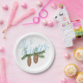 Winter Pine Cones Pappteller (Party)