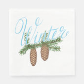 Winter Pine Cones Serviette (Vorderseite)