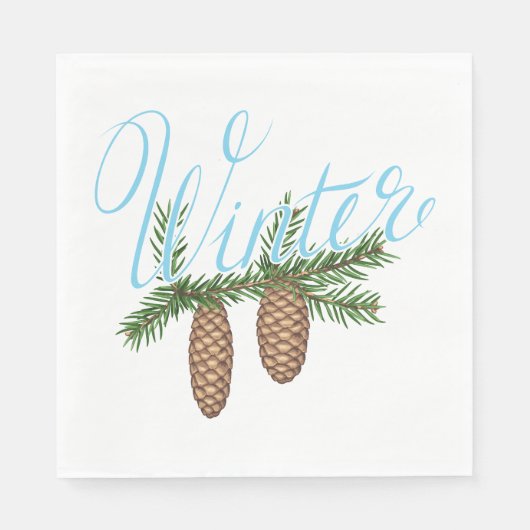 Winter Pine Cones Serviette (Vorderseite)