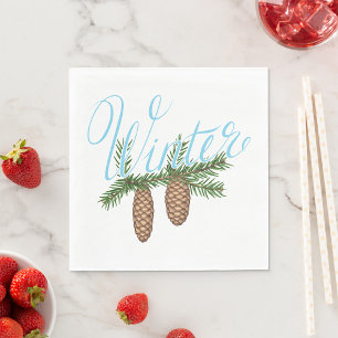 Winter Pine Cones Serviette