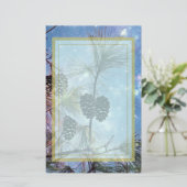 Winter Pine Cones unter einem Sternenhimmel Briefpapier (Stehend Vorderseite)