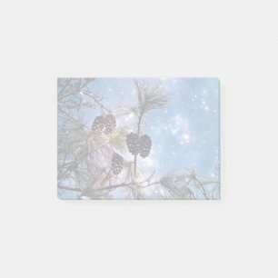 Winter Pine Cones unter einem Sternenhimmel Post-it Klebezettel