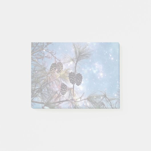 Winter Pine Cones unter einem Sternenhimmel Post-it Klebezettel (Vorderseite)