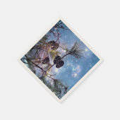 Winter Pine Cones unter einem Sternenhimmel Serviette (Ecke)