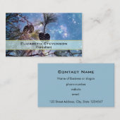 Winter Pine Cones unter einem Sternenhimmel Visitenkarte (Vorne/Hinten)