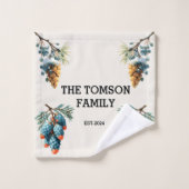 Winter Pine Cons Familienname Design Handtuch Badhandtuch Set (Waschlappen)