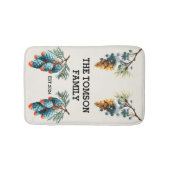 Winter Pine Cons Familiennamendesign Badematte (Vorderseite)