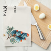 Winter Pine Cons Familiennamendesign Geschirrtuch (Viertel Falte)