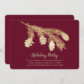 Winter Pine Corporate Holiday Party Einladung (Vorne/Hinten)