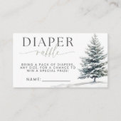 Winter Pine Diaper Raffle Baby Duschkarte Begleitkarte (Vorderseite)