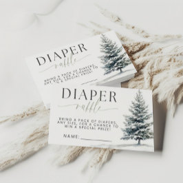 Winter Pine Diaper Raffle Baby Duschkarte Begleitkarte