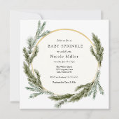 Winter Pine Evergreen Baby Sprinkle Einladung (Vorderseite)
