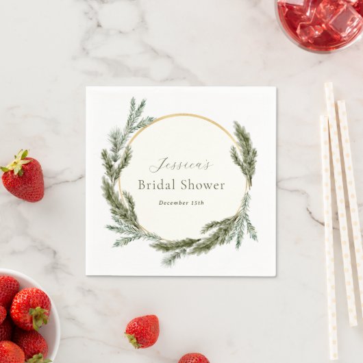 Winter Pine Evergreen Brautparty Serviette (Beispiel)
