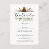 Winter Pine Forest Greenery Empfang Begleitkarte (Vorderseite)