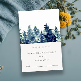 Winter Pine Forest Snow Diaper Raffle Baby Dusche Begleitkarte