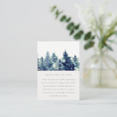 Winter Pine Forest Snowfall Bücher für Babydusche Begleitkarte (Stehend Vorderseite)