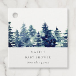 Winter Pine Forest Snowfall Wasserfarbe Kinderdusc Geschenkanhänger