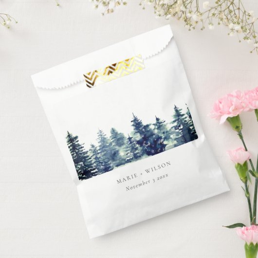 Winter Pine Forest Snowfall Wasserfarbenprächtige Geschenktütchen (Versiegelt)