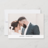 Winter Pine Foto Hochzeit Dankeskarte (Rückseite)